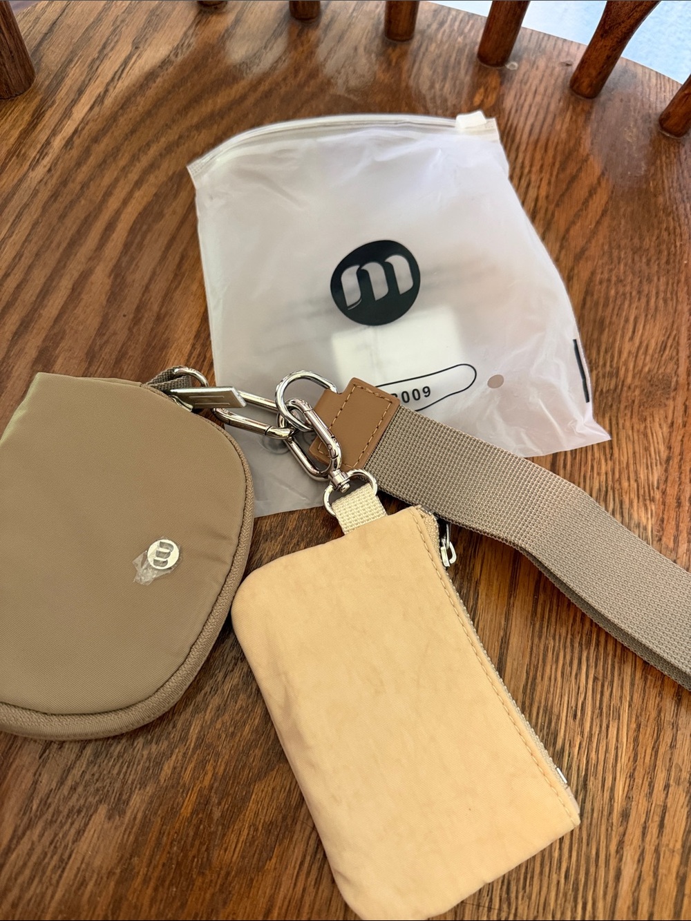Neutral Beige Multi-Pouch wristlet pouch set